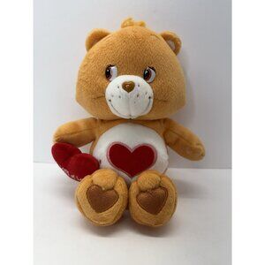 Vintage 2004 Care Bear Plush Tenderheart Bear Tan Brown With Red Heart 10" Tall